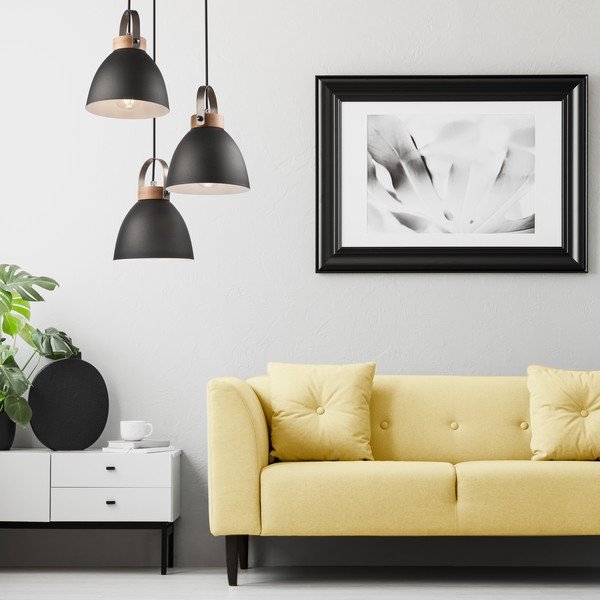 Must rippvalgusti metallist varjuga ø 37 cm Danielle - LAMKUR-image-2