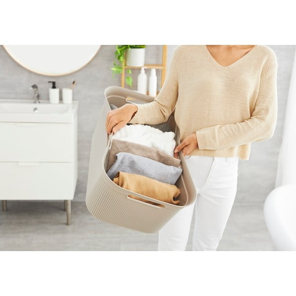 Beež plastist pesukorv 41 l Brisen - Rotho-image-1