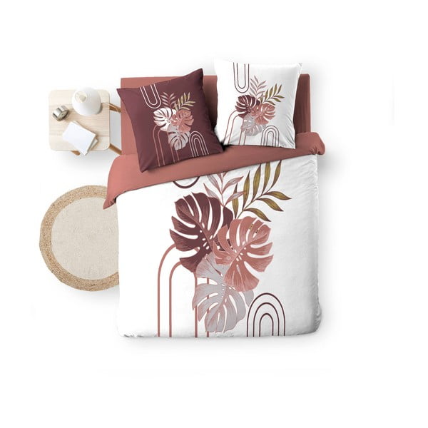 Valge-roosa puuvillane voodipesu kaheinimesevoodile/ülipikale voodile 240x220 cm Astria - douceur d'intérieur-image-4