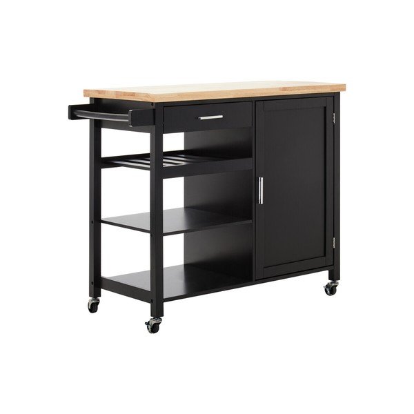 Kummipuust serveerimislaud ratastel 48x105 cm Frankfurt - Premier Housewares