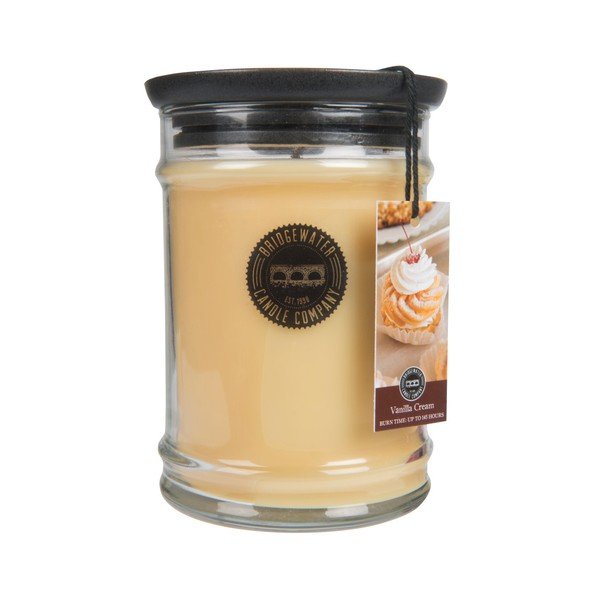 Svíčka ve skleněné dóze Bridgewater candle Company Vanilla Cream, doba hoření 140-160 hodin
