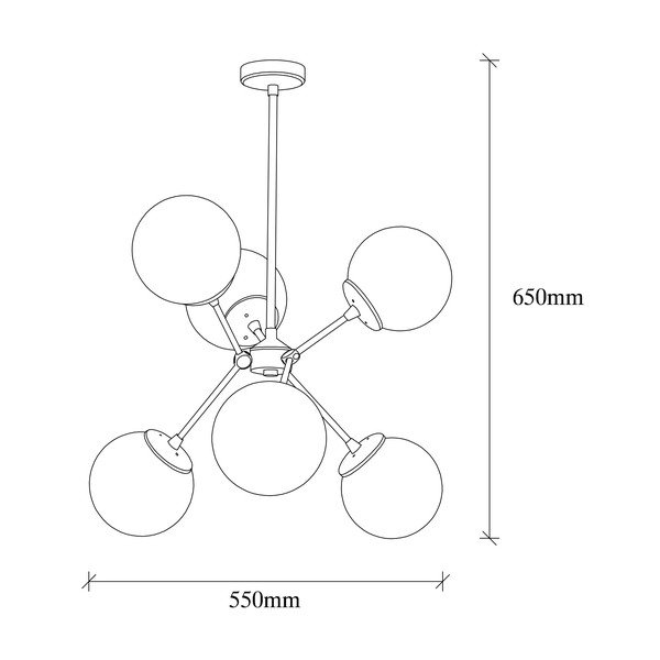 Valge-kuldne rippvalgusti klaasist varjuga ø 55 cm Gondol - Opviq lights-image-4