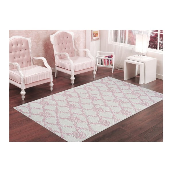 Pudrově růžový odolný koberec Vitaus Sarmasik Pudra, 100 x 200 cm