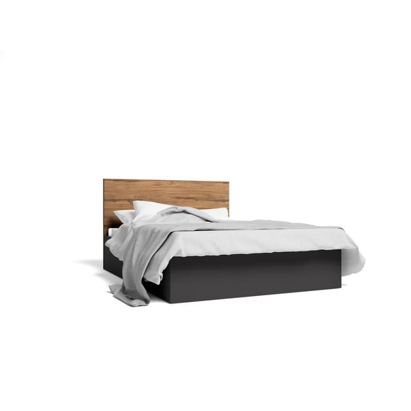 Must kaheinimesevoodi koos panipaiga ja restiga 160x200 cm Malta - Marckeric