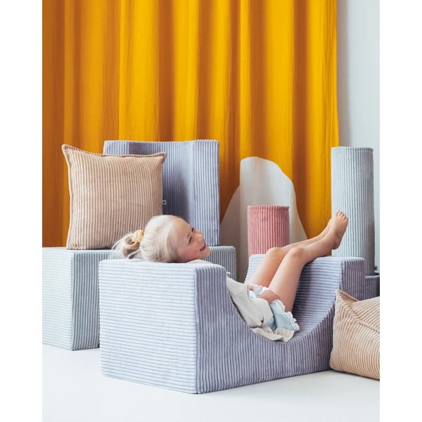 Helepruun velvetist laste diivanipadi Block - Wigiwama-image-1