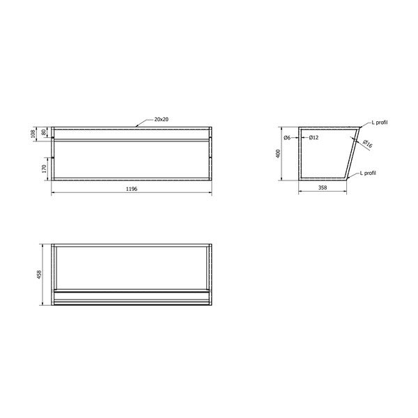 Valge/must terasest seinale valamualus  120x40 cm Ska – Sapho-image-4