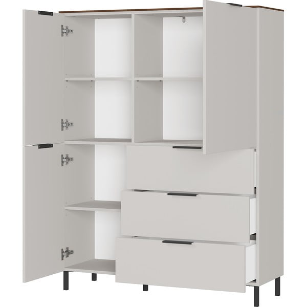 Hall ja beež kõrge pähklipuust kõrge kapp 109x146 cm California - Germania-image-2