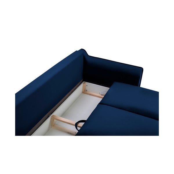 Sinine sametne diivanvoodi Basso - Kooko Home-image-1