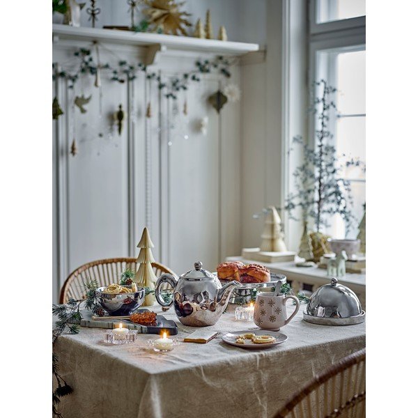 Läikiv hõbedane kivist teekann sõelaga Shine - Bloomingville-image-2
