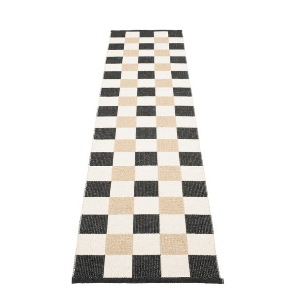 Must-kreem sise/välisvaip 70x300 cm Pix Black Vanilla – Pappelina