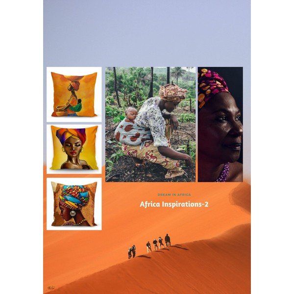 3 padjapüüru komplekt Aafrika kultuur, 45 x 45 cm - Minimalist Cushion Covers-image-4
