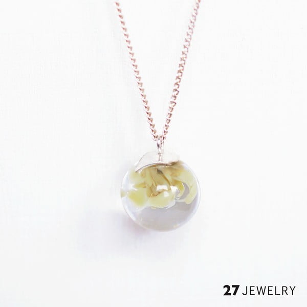 Béžový náhrdelník ze skla Enamor