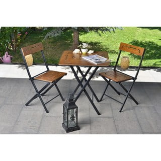 Tumepruun aia söögimööbli komplekt 2-le Bistro - Floriane Garden