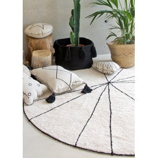 Kreem pestav käsitsi kootud puuvillane ümmargune vaip ø 160 cm Trace Beige - Lorena Canals
