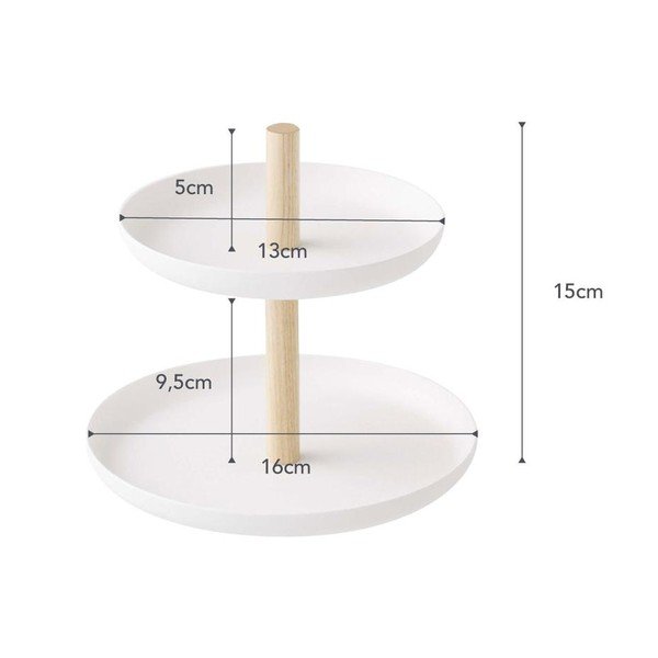 Valge statiiv 2 hoiukaussi ja pöögipuust detailidega Tosca - YAMAZAKI-image-3