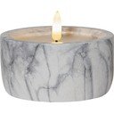 Hall ja valge betoonist LED-küünal, kõrgus 7,5 cm Flamme Marble - Star Trading