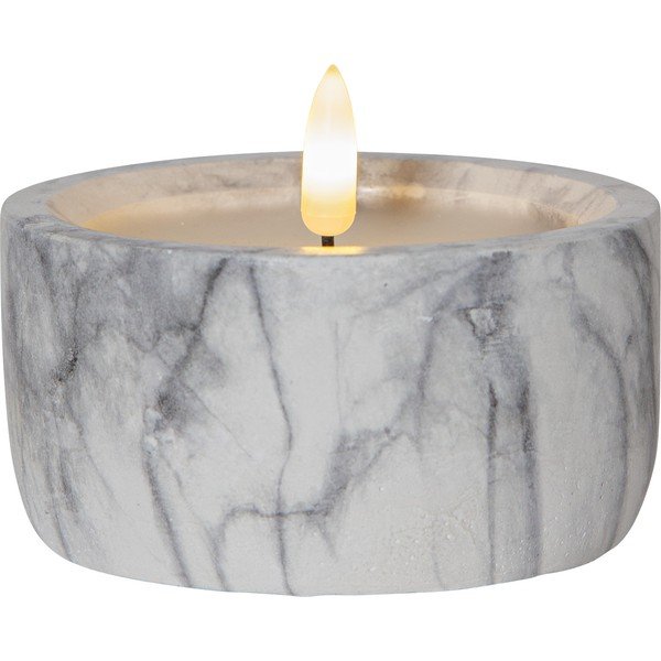 Hall ja valge betoonist LED-küünal, kõrgus 7,5 cm Flamme Marble - Star Trading