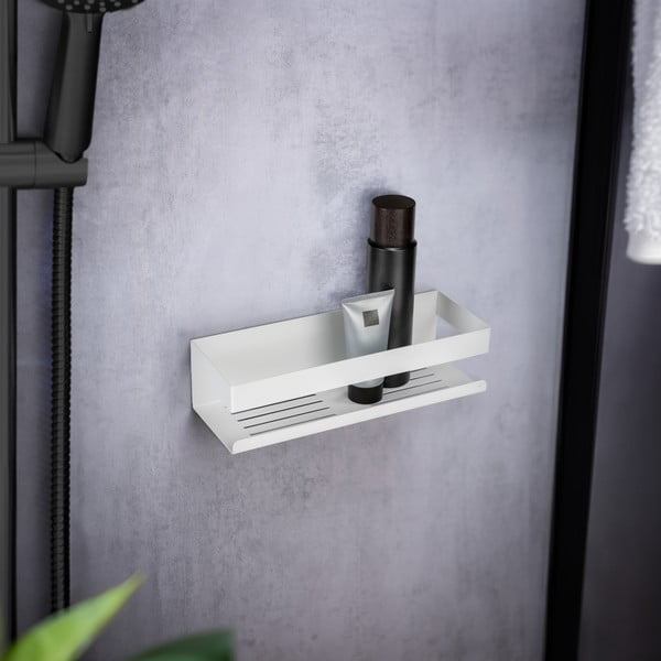 Matt valge turbo-loc roostevabast terasest vannitoa riiul (ilma puurimiseta) Genova - Wenko-image-1