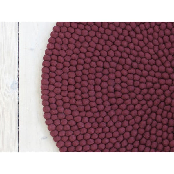 Tume kirsikast pallivillane vaip , ⌀ 90 cm Ball Rugs - Wooldot