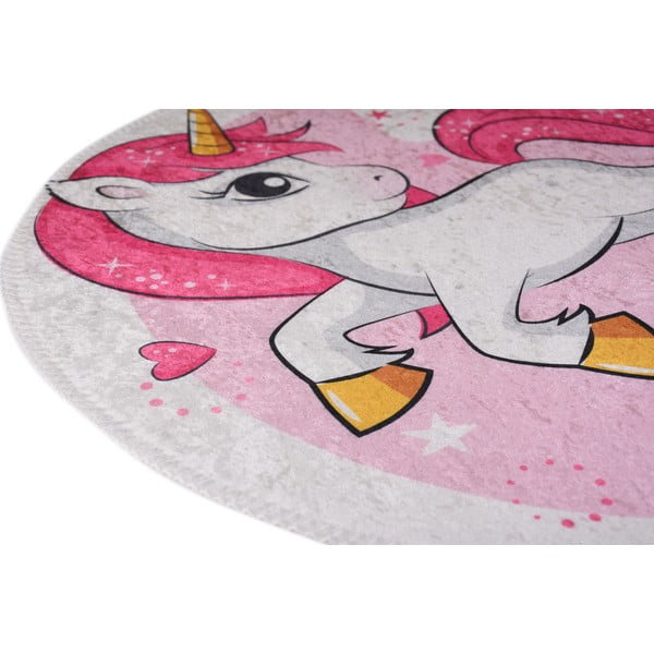Roosa pestav laste vaip ø100 cm Pink Unicorn - Vitaus-image-2