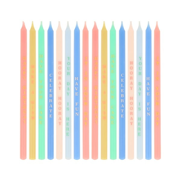 Tordiküünalde komplekt 16 tk Birthday Phrases – Meri Meri-image-2