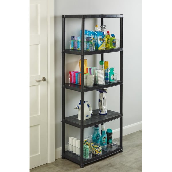 Must plastikust hoiuriiul 71x170 cm - Addis-image-1