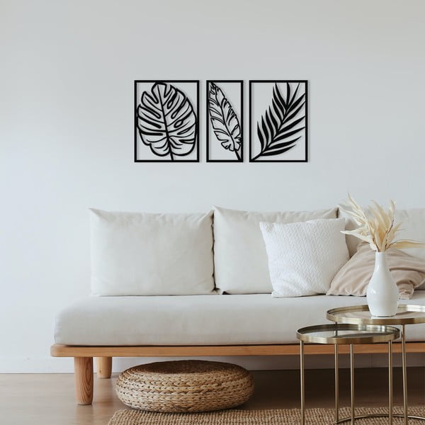 Metallist seinakaunistus 80x38 cm Leaf - Wallity-image-1