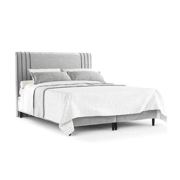 Hall polsterdatud kaheinimese voodi koos panipaigaga 140x200 cm Musca - Maison de Rêve-image-2