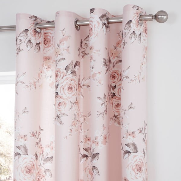 2 roosa kardina komplekt Rose, 168 x 183 cm Canterbury - Catherine Lansfield-image-1