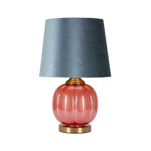 Punane/sinine klaasist laualamp kangast varjuga (kõrgus 50 cm) Helene - Mauro Ferretti