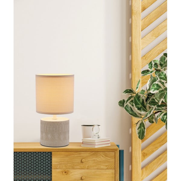 Beež laualamp tekstiilist varjuga (kõrgus 26 cm) Dina - Candellux Lighting-image-1