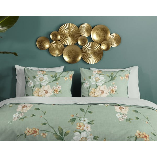 Roheline pikendatud satiin-puuvillast voodipesu kaheinimesevoodile 200x220 cm Sizena - Descanso-image-2