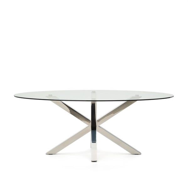 Söögilaud klaasist pealispinnaga 100x200 cm Argo - Kave Home-image-2