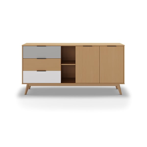 Madal kapp männipuidust naturaalses värvitoonis 165x81 cm Elfa - Marckeric-image-4