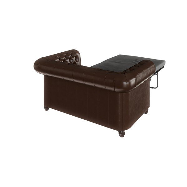 Tumepruun kunstnahast diivanvoodi 148 cm York - Ropez-image-4