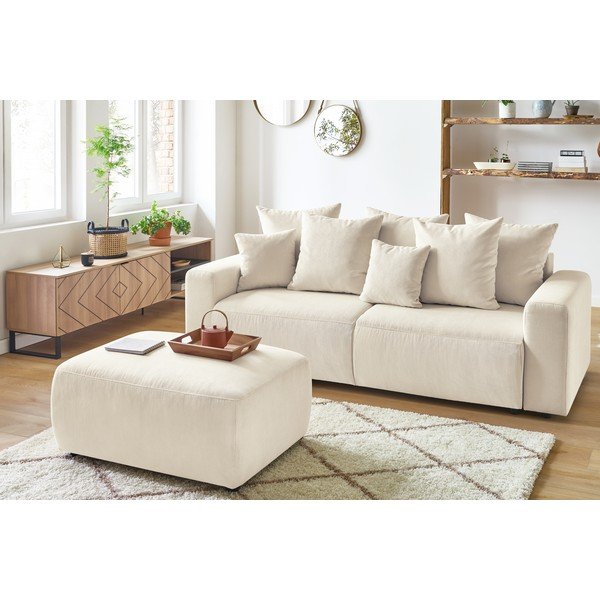 Kreemjas korduvkoor pouf Envy - Bobochic Paris-image-4