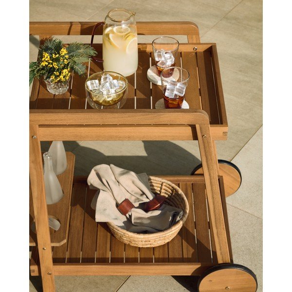 Akaatsiapuidust serveerimiskäru Felisa - Kave Home-image-3