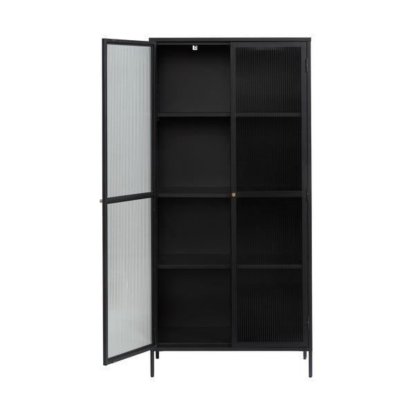 Must metallist vitriinkapp 90x190 cm Bronco - Unique Furniture-image-2
