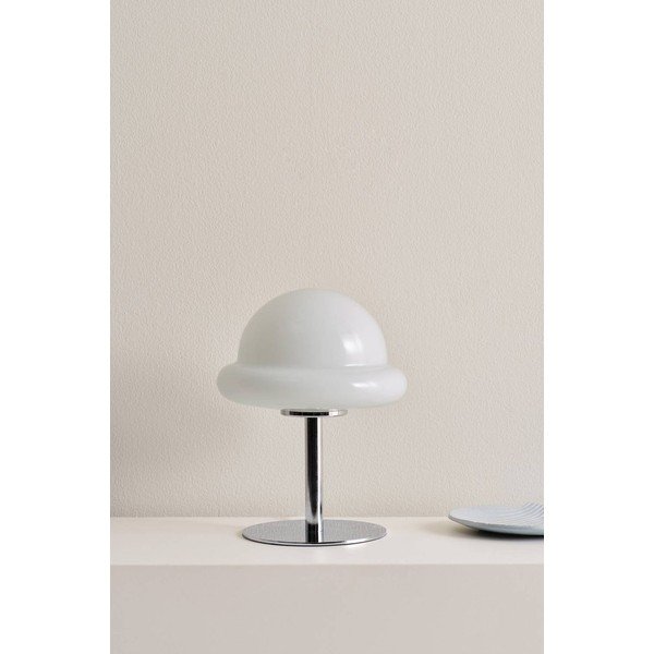 Valge/läikiv hõbedane opaalklaasist laualamp (kõrgus 26 cm) Bubba - Jotex-image-2