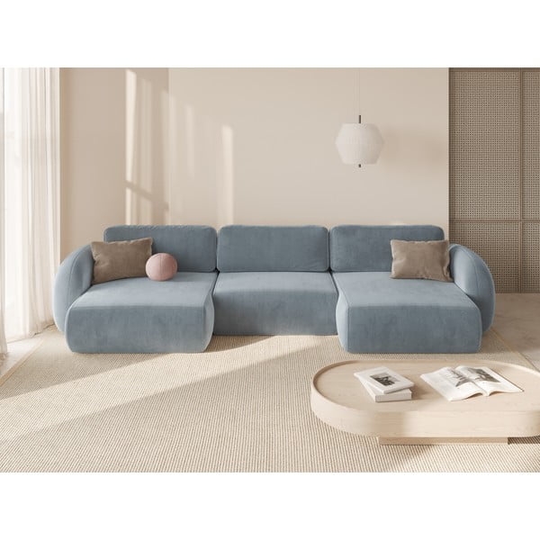  Hallikassinine sametist lahtikäiv hoiuruumiga nurgadiivan (U-kujuline) Tonale – Cosmopolitan Design-image-1