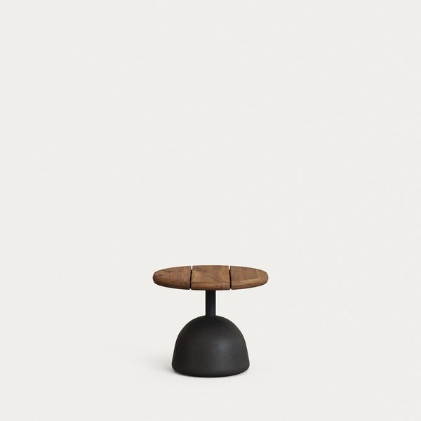 Ümmargune aiakohvilaud akaatsiaplaadiga ø 43 cm Saura - Kave Home-image-1