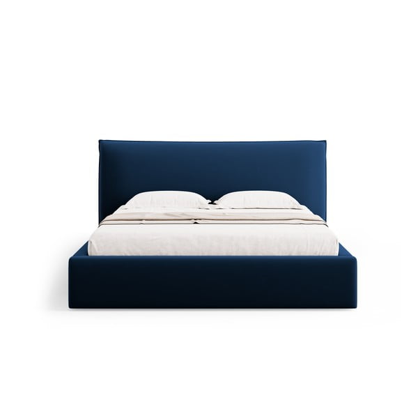 Tumesinine polsterdatud kaheinimesevoodi koos voodipõhja ja panipaigaga 160x200 cm Elio - Milo Casa-image-3