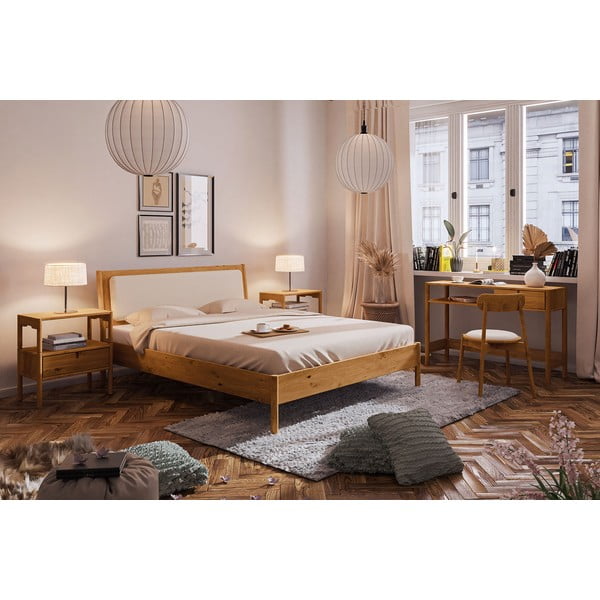 Üheinimesevoodi tammepuidust 90x200 cm naturaalses värvitoonis Pola - The Beds-image-4