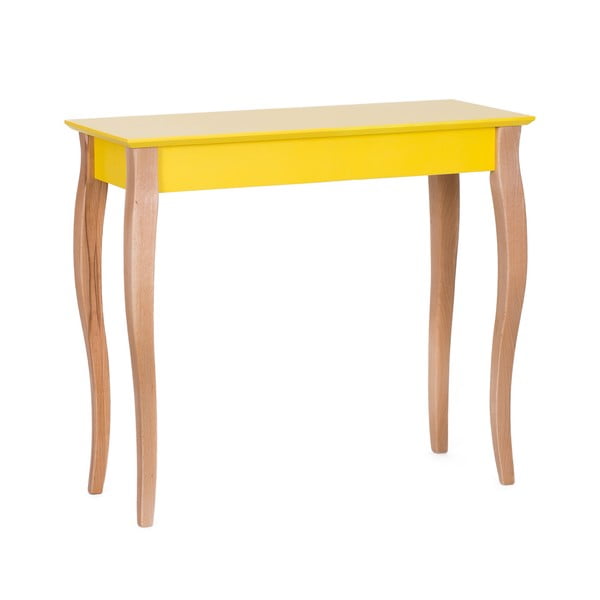 Kollane konsoolne kohvilaud, pikkus 85 cm - Ragaba