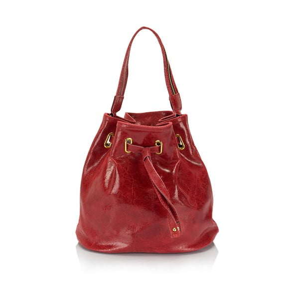 Červená kožená kabelka Lisa Minardi Prisha