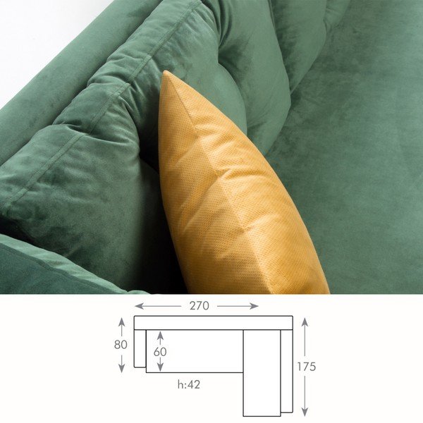 Zelená pohovka pravý roh Balcab Home Amalia-image-1