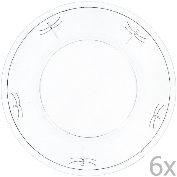 Sada 6 porcelánových talířů Libellules, 32 cm