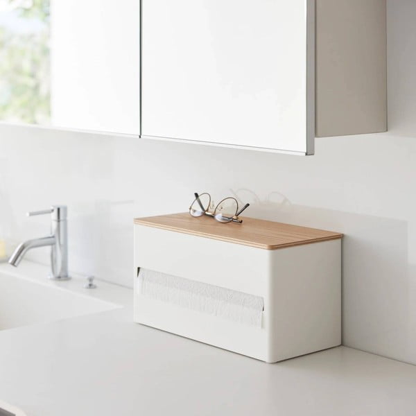 Valge metallist paberrätikukarp Rin - YAMAZAKI-image-3