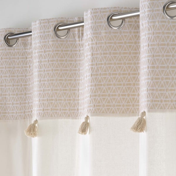 Valge-beež puuvillaseguga kardin 140x240 cm Milano - douceur d'intérieur-image-2