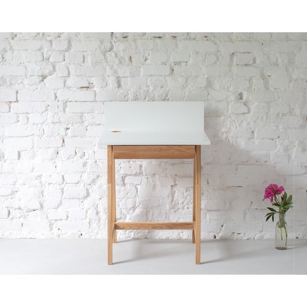 Valge laud saarepuidust alusega , pikkus 65 cm Luka - Ragaba-image-1